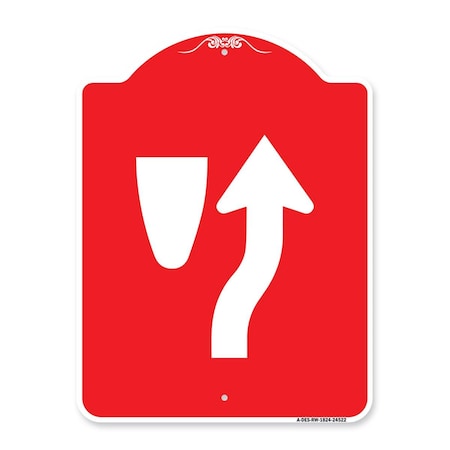 Amistad 18 x 24 in. Designer Series Sign - Beware of Curb Graphic, Red & White AM2162008